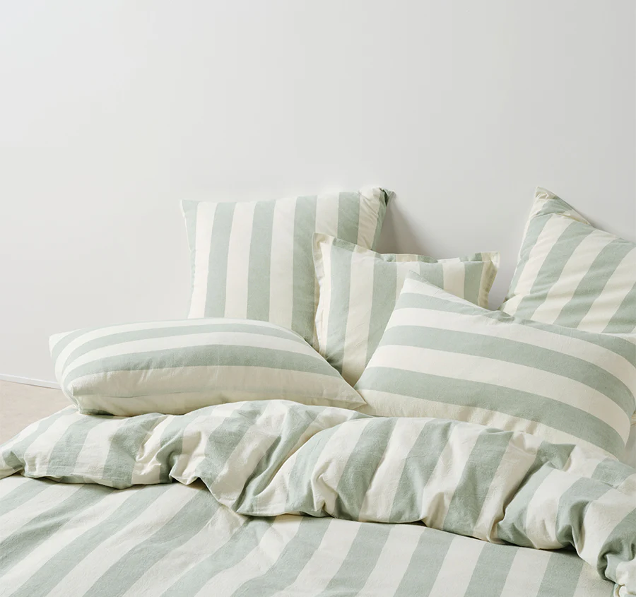 Vintage Stripe 48x48cm Filled Cushion Jade - Image 3