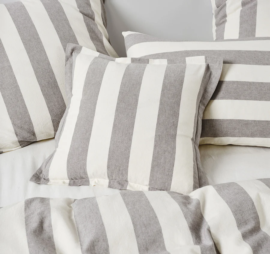 Vintage Stripe 48x48cm Filled Cushion Steel - Image 3