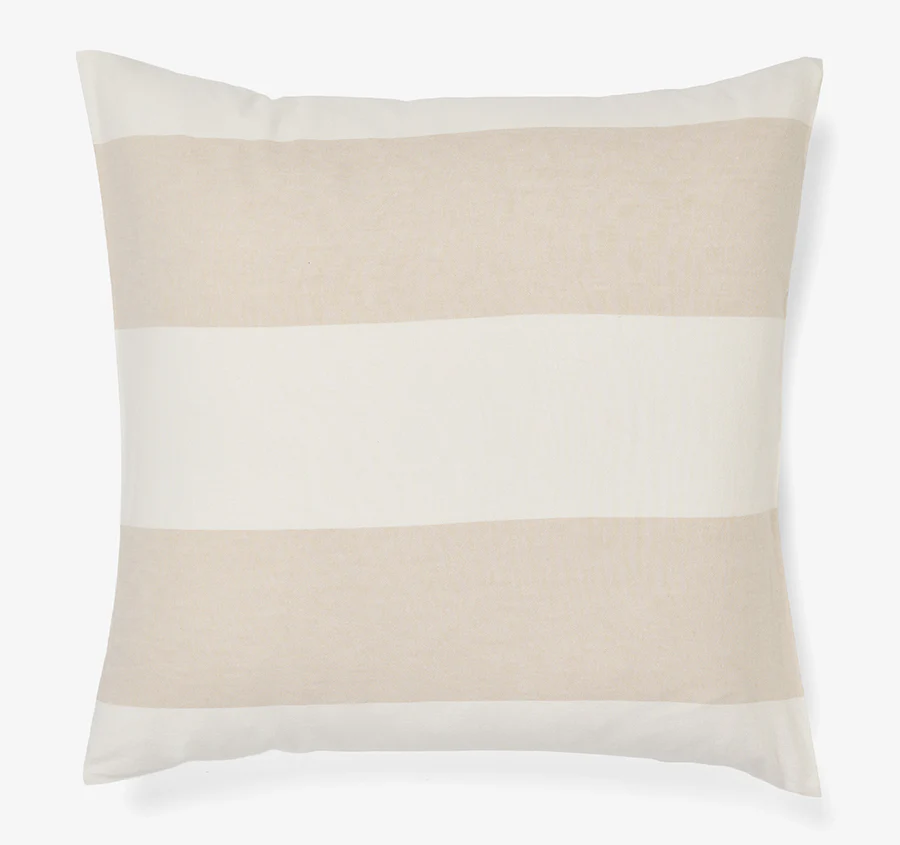 Vintage Wide Stripe European Pillowcase Natural