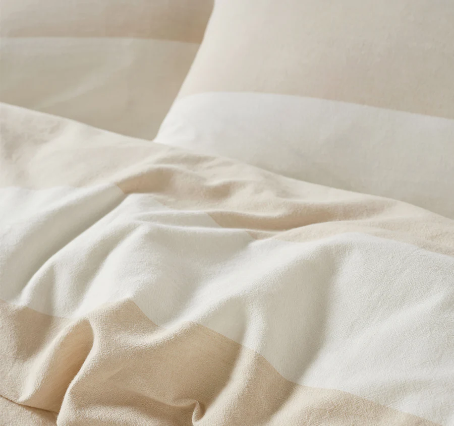 Vintage Wide Stripe Quilt Cover Set Range Natural - Image 2