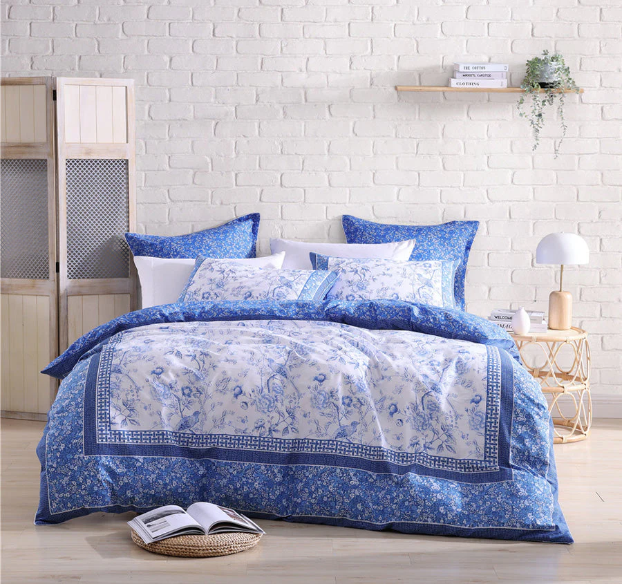 Hiromi Quilt Cover Set Range Blue