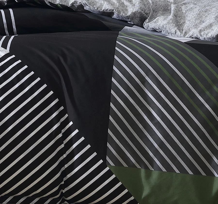 Noah Quilt Cover Set Range Charcoal - Image 2