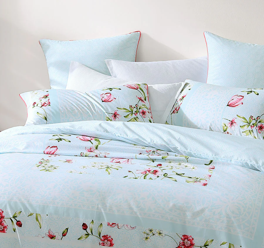 Posie Quilt Cover Set Range Aqua - Image 4