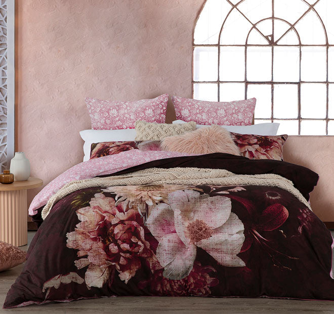 Rosetta Quilt Cover Set Plum