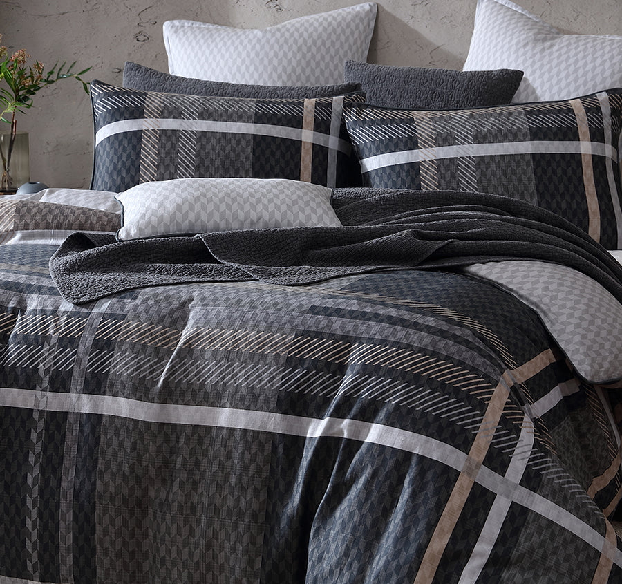 Yarmouth Quilt Cover Set Range Grey - Image 5