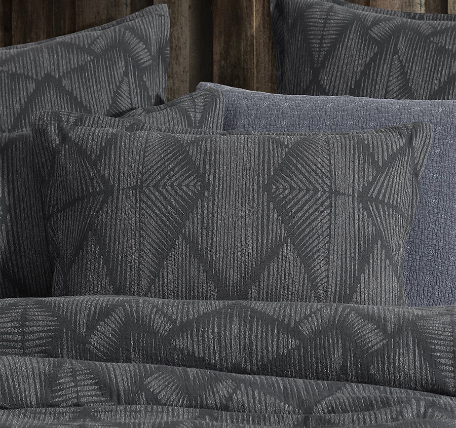 Kenya Quilt Cover Set Range Charcoal - Image 4