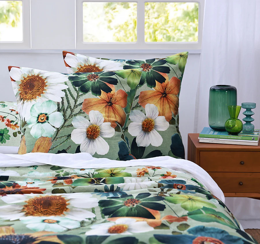 Flowerfield European Pillowcase Green - Image 3