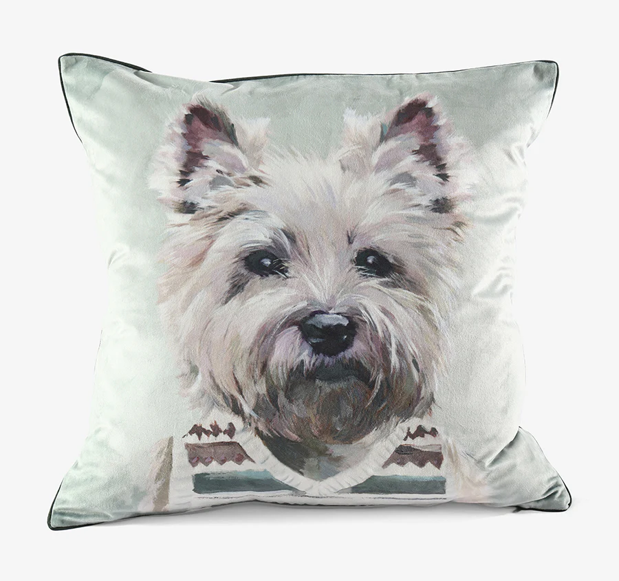 Pawtrait 50x50cm Filled Cushion Westie In A Vestie
