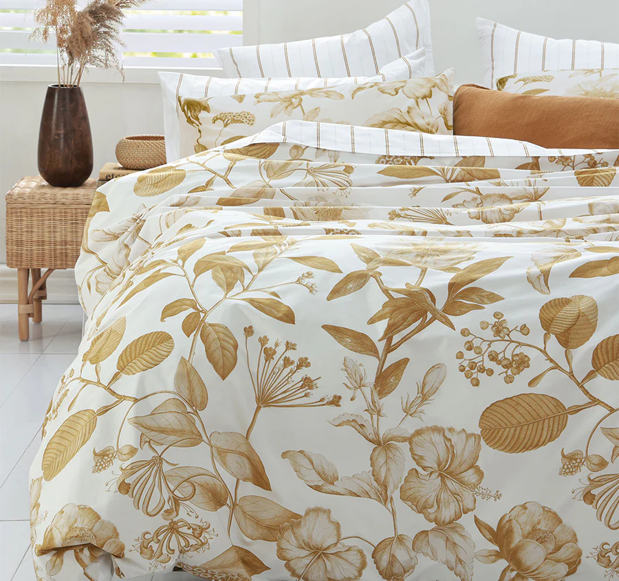 Pure Botanical Quilt Cover Set Range Ochre - Image 6