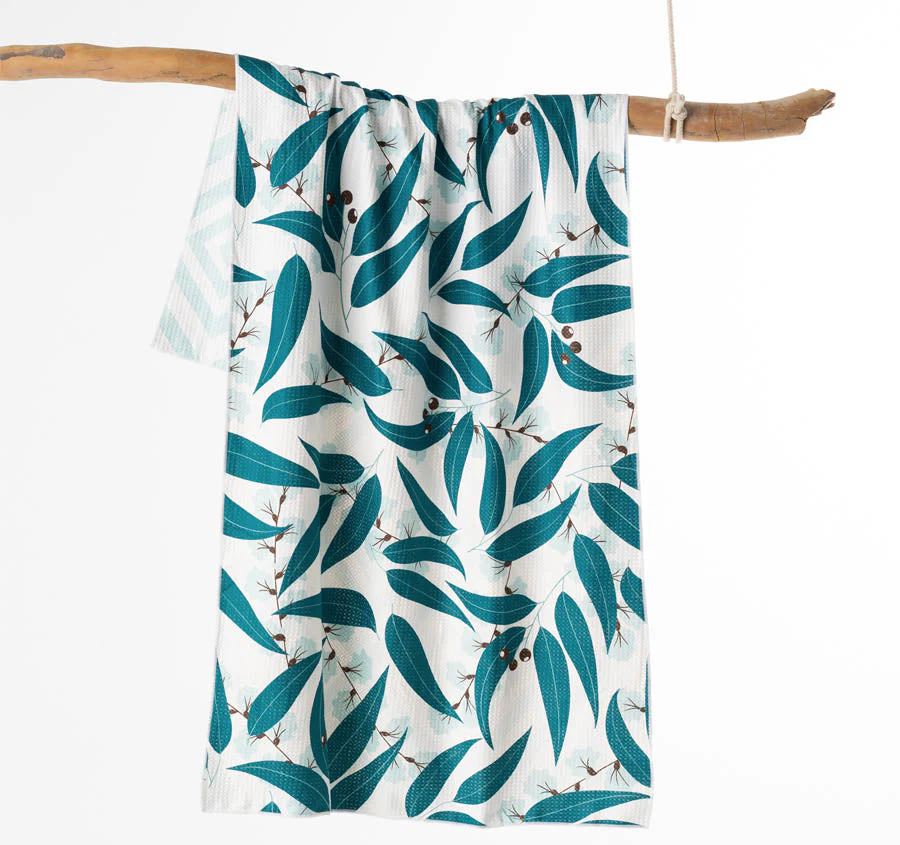 Sand Free 80x160cm Towel 4 in 1 Scattered Eucalyptus Leaves - Image 4