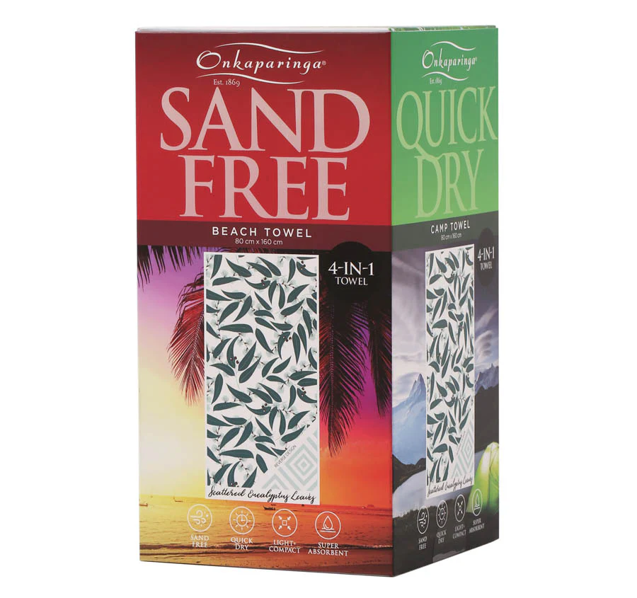 Sand Free 80x160cm Towel 4 in 1 Scattered Eucalyptus Leaves - Image 6