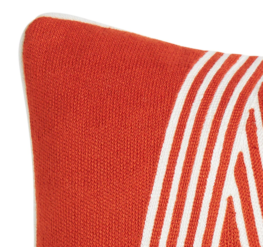 Barbados Chevron 30x50cm Filled Cushion Orange - Image 2