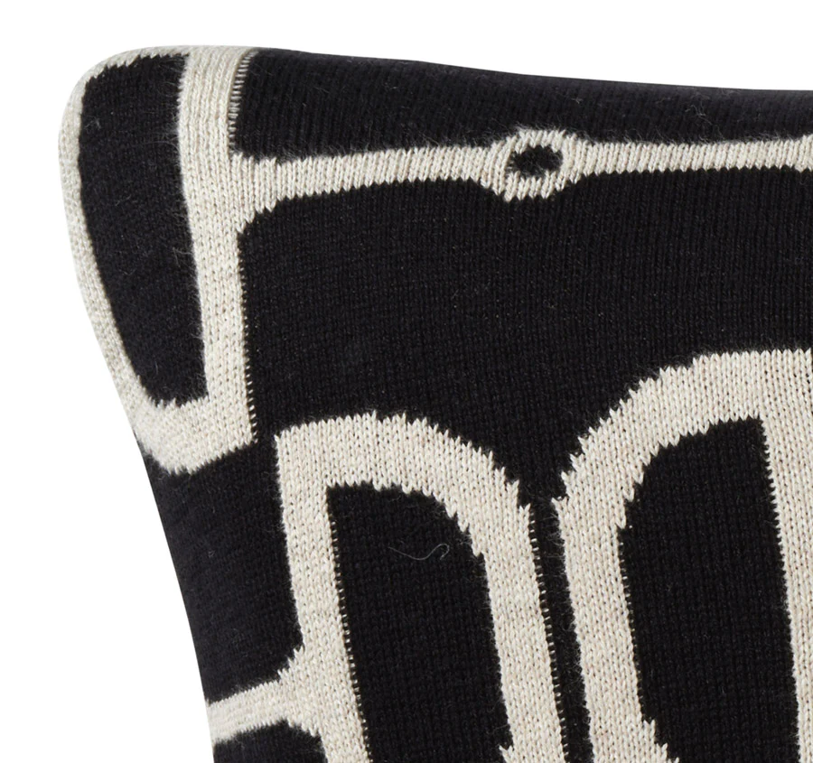 Equine Chic 30x50cm Filled Cushion Black - Image 2