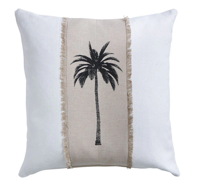 Havana Palm 50x50cm Filled Cushion White