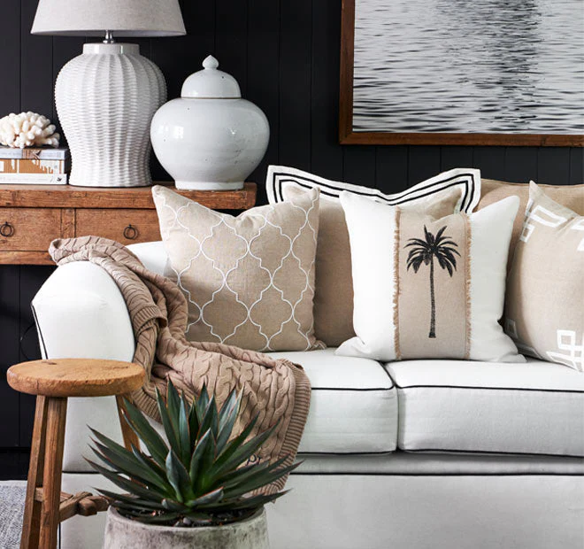 Havana Palm 50x50cm Filled Cushion White - Image 3
