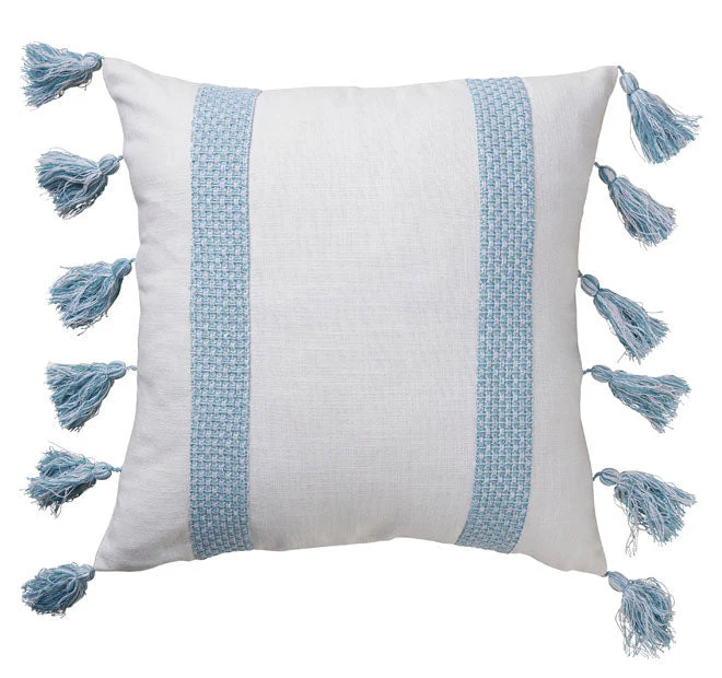 Jacquard Stripe 50x50cm Filled Cushion White