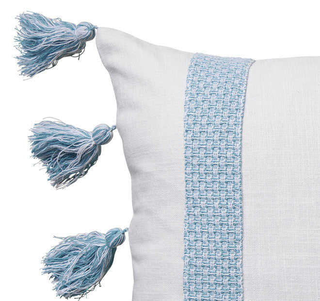 Jacquard Stripe 50x50cm Filled Cushion White - Image 2