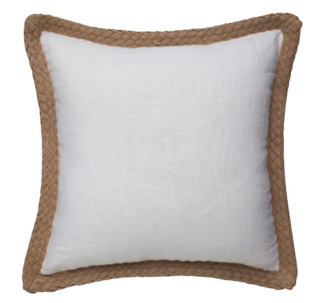 Jute 50x50cm Filled Cushion White