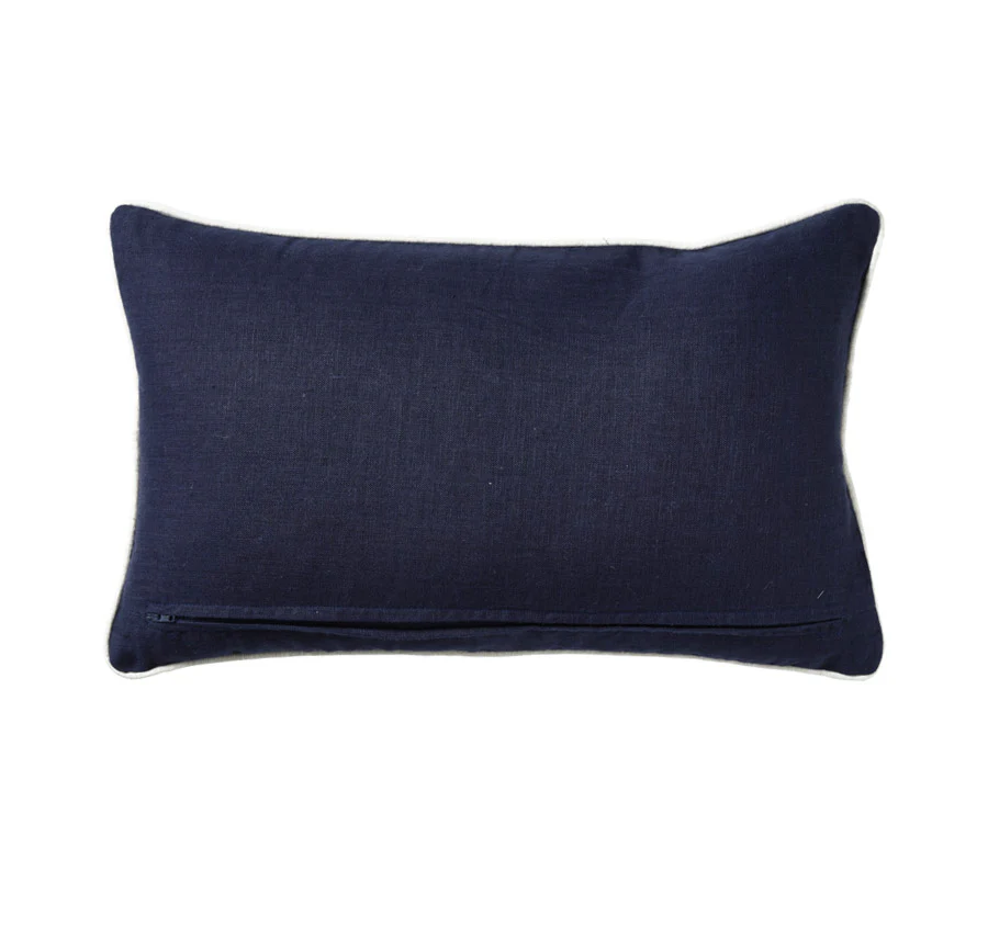 Linen Cape Cod 30x50cm Filled Cushion Navy - Image 3