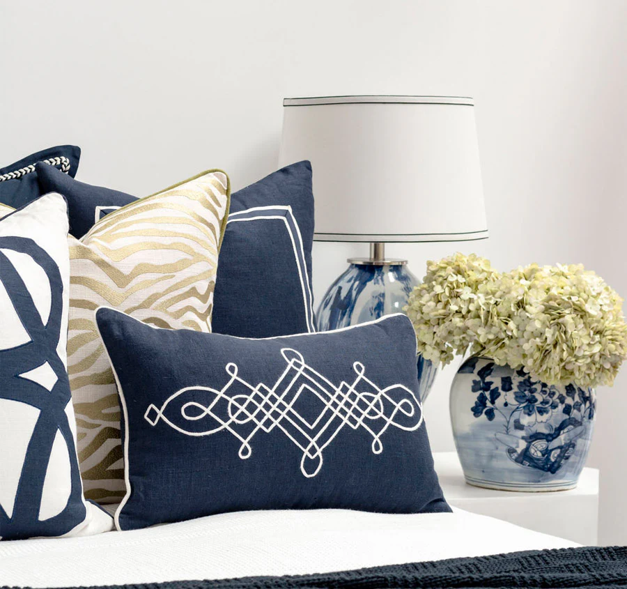 Linen Cape Cod 30x50cm Filled Cushion Navy - Image 5