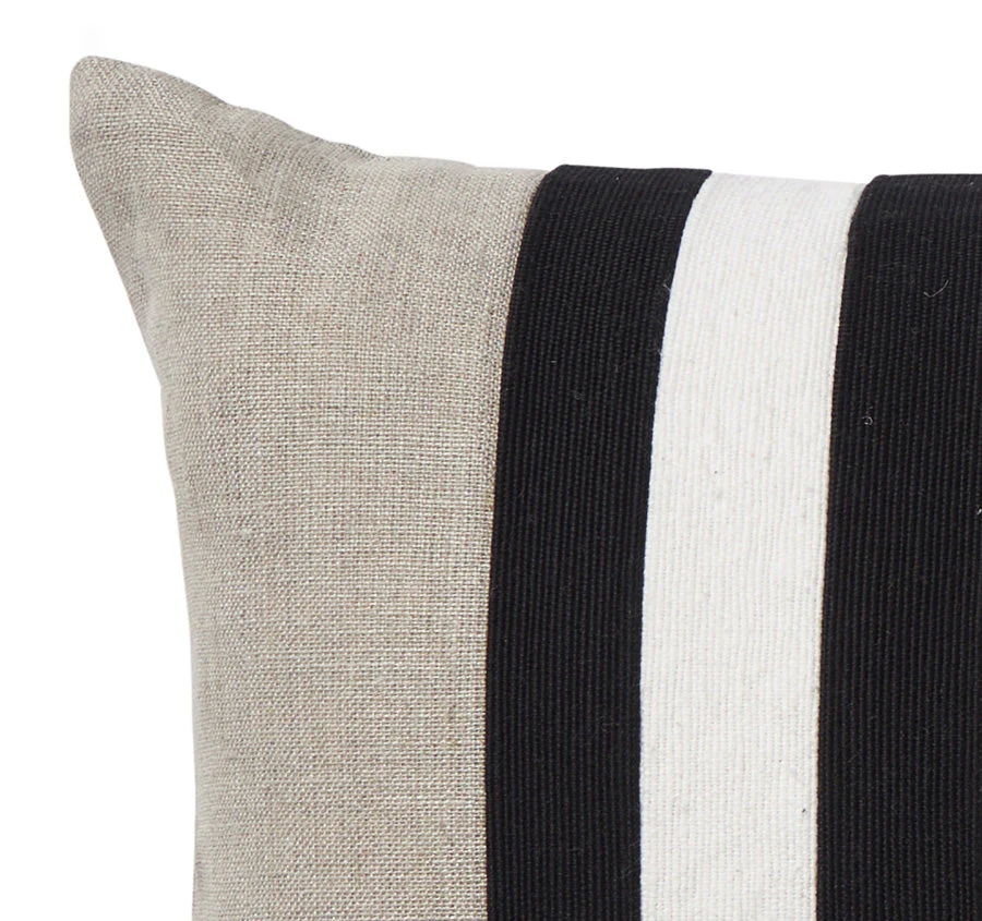 Linen Duo 30x50 Cushion Black - Image 2