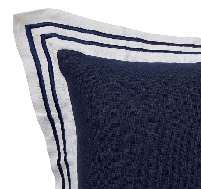 Linen Milano 50x50cm Filled Cushion Navy - Image 2
