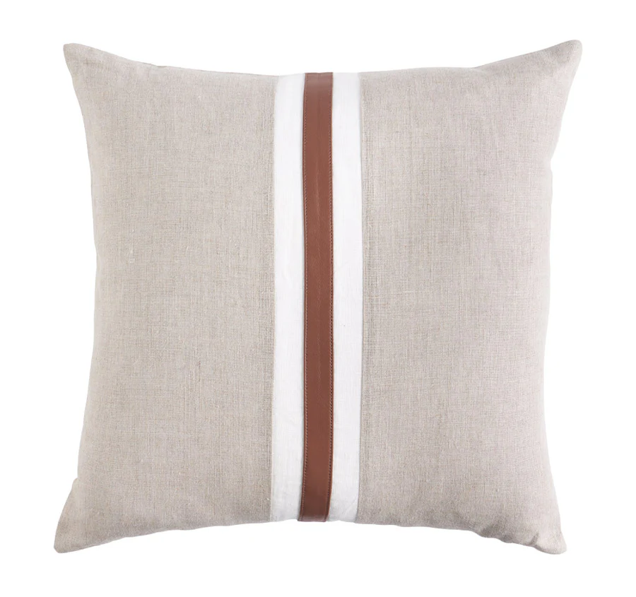 Linen Montana Stripe 50x50cm Filled Cushion Sand