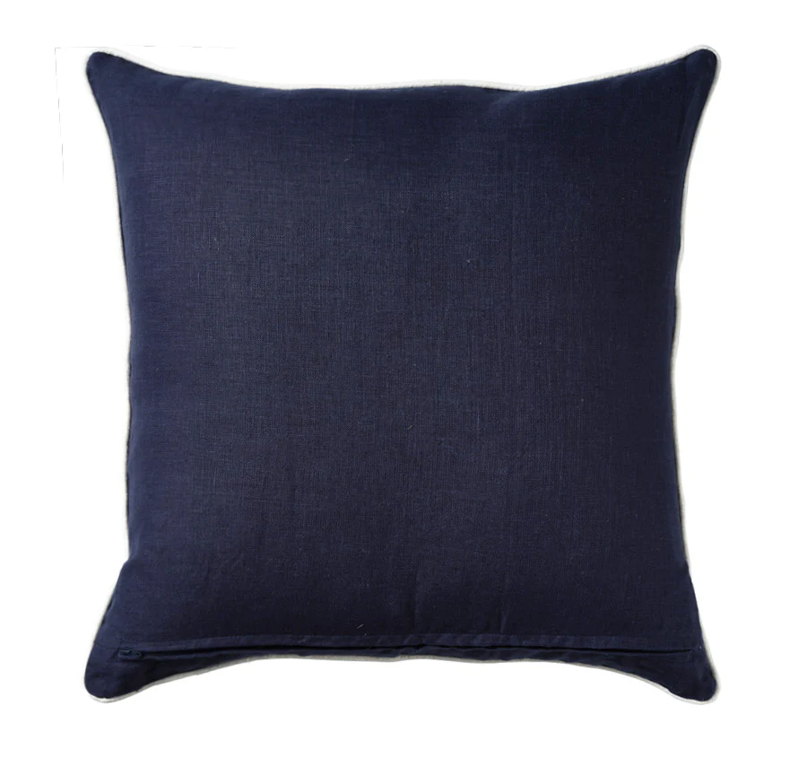 Linen Newport 50x50cm Filled Cushion Navy - Image 3
