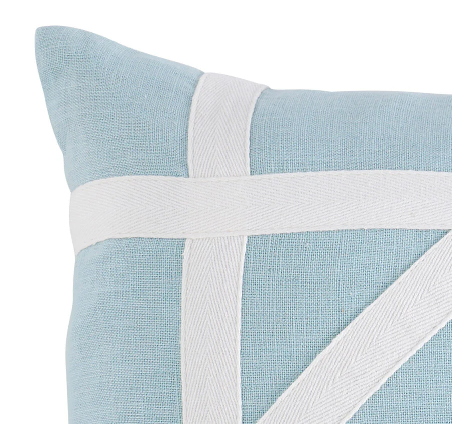 Linen Newport 55x55cm Filled Cushion Sky Blue - Image 2