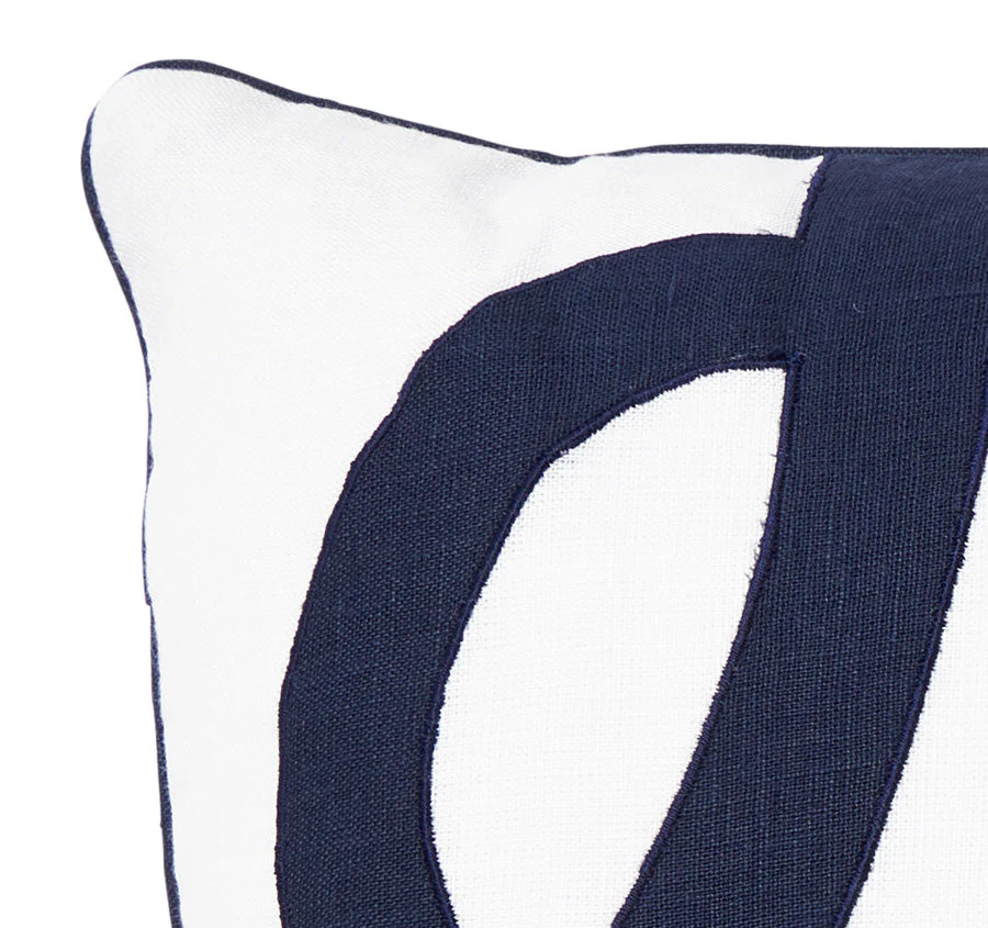 Linen Thea 50x50cm Filled Cushion Navy - Image 2