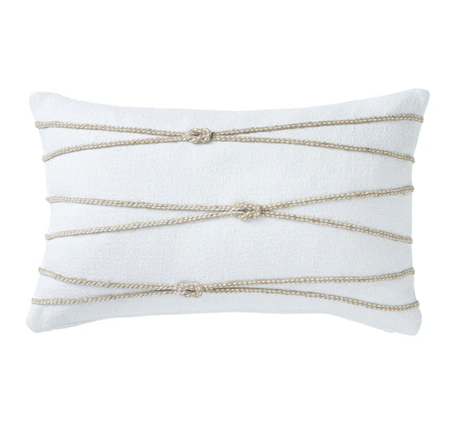 Mykonos Rope 30x50cm Filled Cushion White