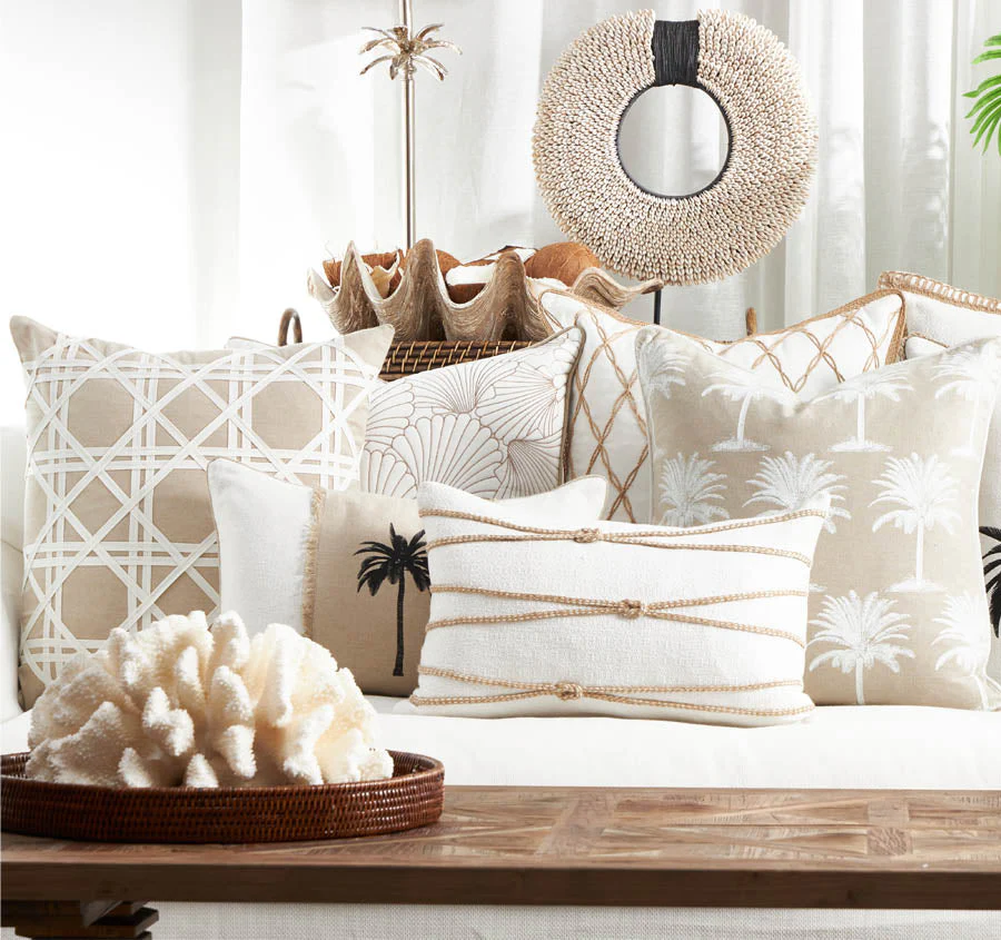 Mykonos Rope 30x50cm Filled Cushion White - Image 3