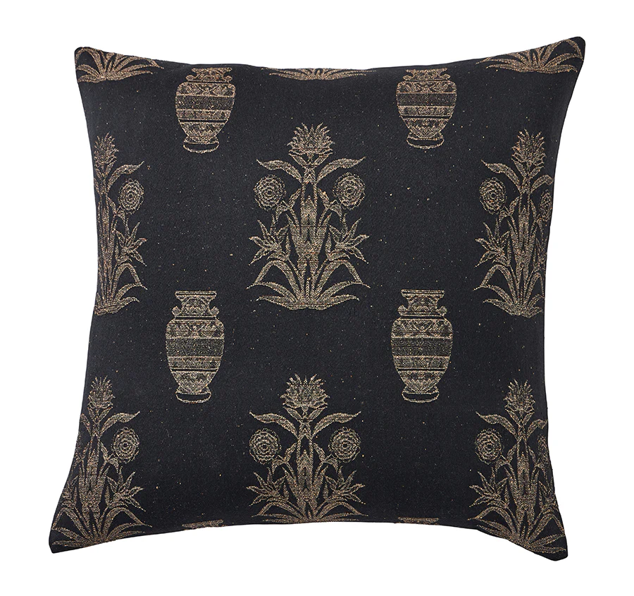 Olympia Palm 50x50cm Filled Cushion Black