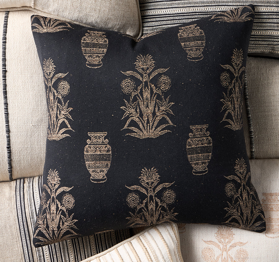 Olympia Palm 50x50cm Filled Cushion Black - Image 3