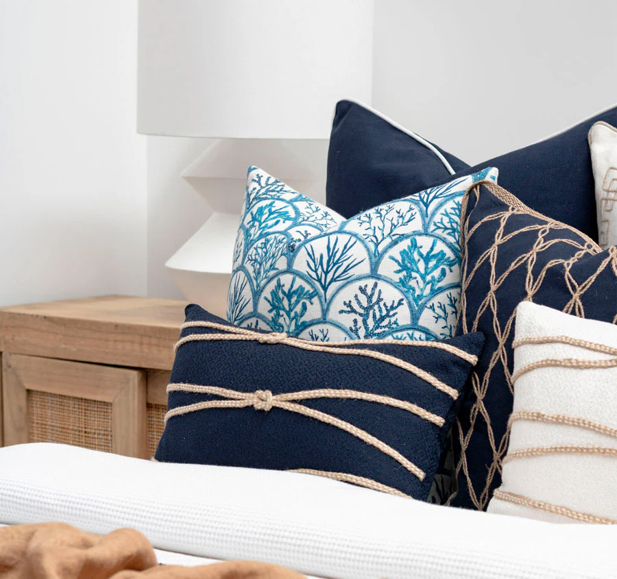 Palm Bleau 50x50cm Filled Cushion Blue - Image 4