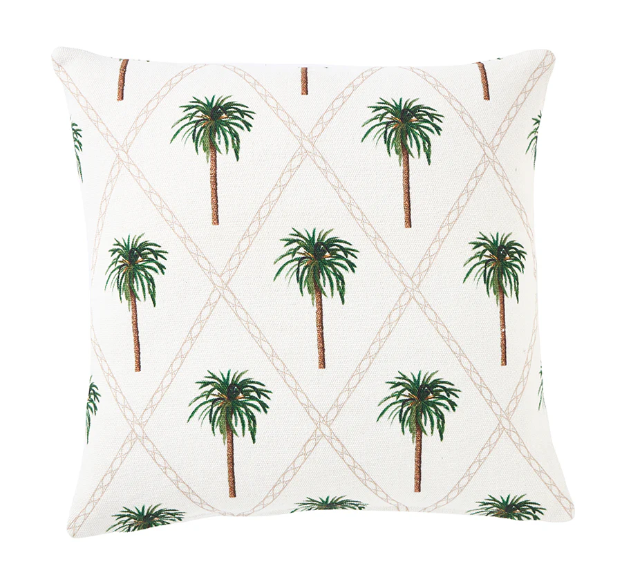 Palmy Bahama 50x50cm Filled Cushion Green and White