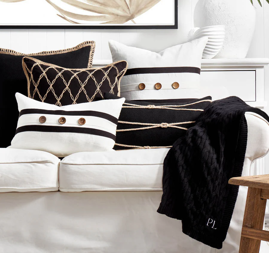 Paloma Cable Knit 130x170cm Throw Rug Black - Image 3