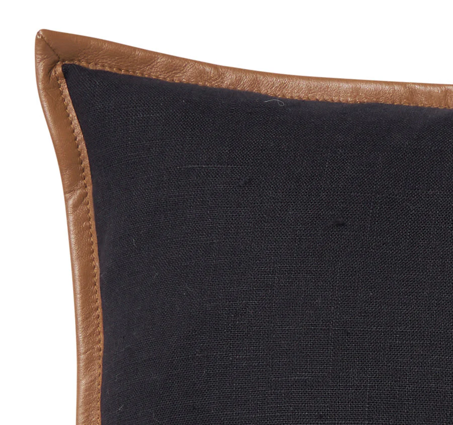 Portofino Stripe 30x50cm Filled Cushion Black - Image 2