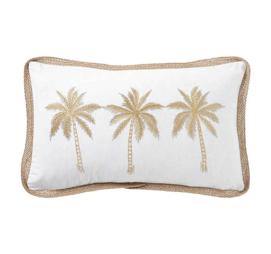 Royal Mirage Palms 30x50cm Filled Cushion White