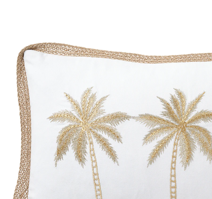 Royal Mirage Palms 30x50cm Filled Cushion White - Image 2