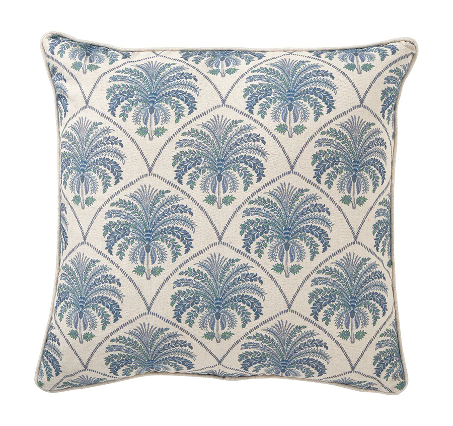 Saffron Azul Palm 50x50cm Filled Cushion Blue