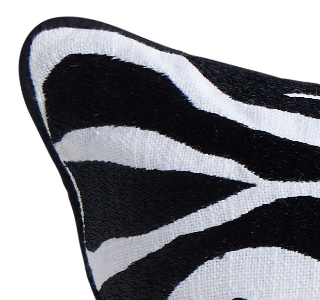Zebra 30x50cm Filled Cushion Black - Image 2