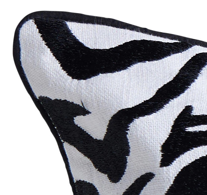Zebra 50x50cm Filled Cushion Black - Image 2