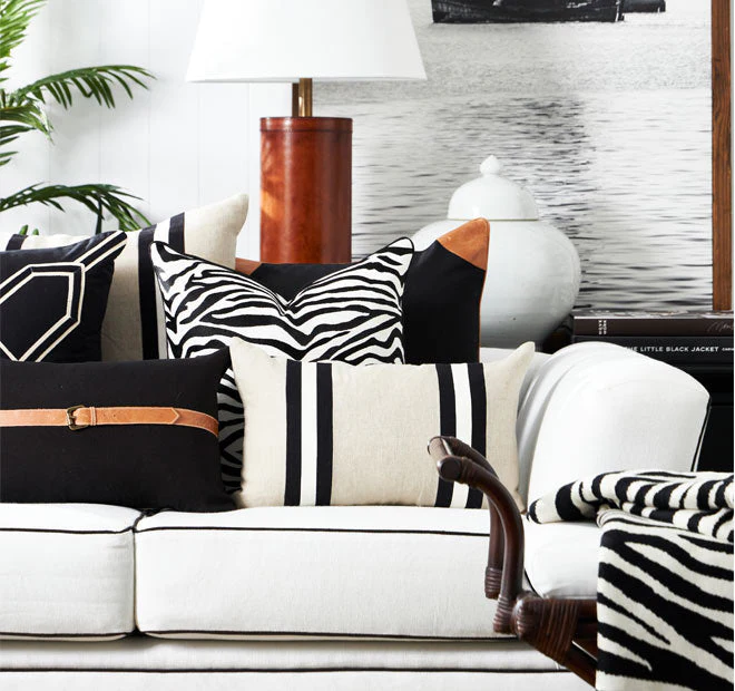 Zebra 50x50cm Filled Cushion Black - Image 3