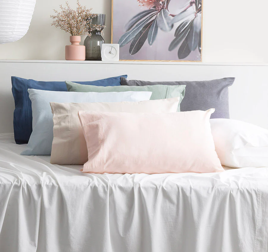 Egyptian Cotton Flannelette Mega Fitted Sheet Combo Range Sky - Image 3