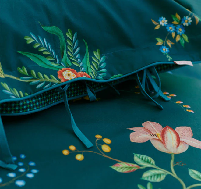 Fleur Grandeur Quilt Cover Set Range Dark Blue - Image 5