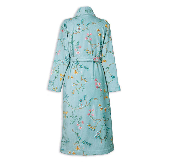 Les Fleur Cotton Velour Bathrobe Range Blue - Image 3