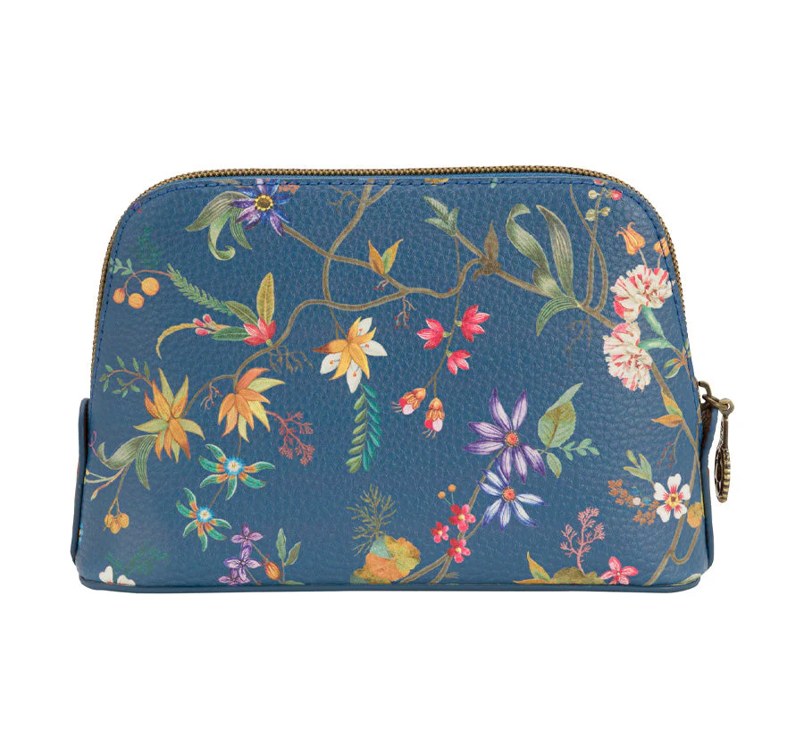 Petites Fleurs Small Triangle Cosmetic Bag Blue - Image 2