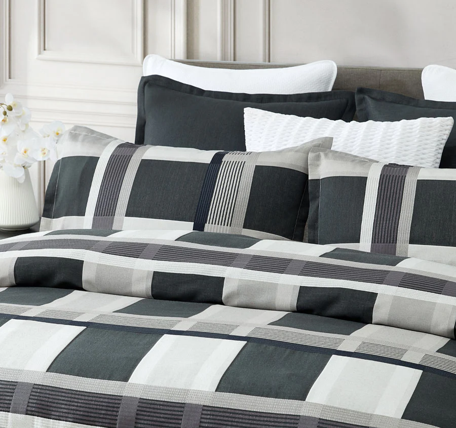 Conrad Quilt Cover Set Range Silver - Image 4