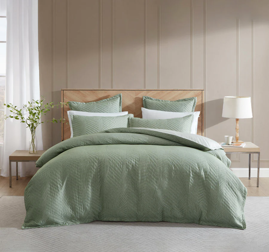 Monty Quilt Cover Set Range Eucalyptus
